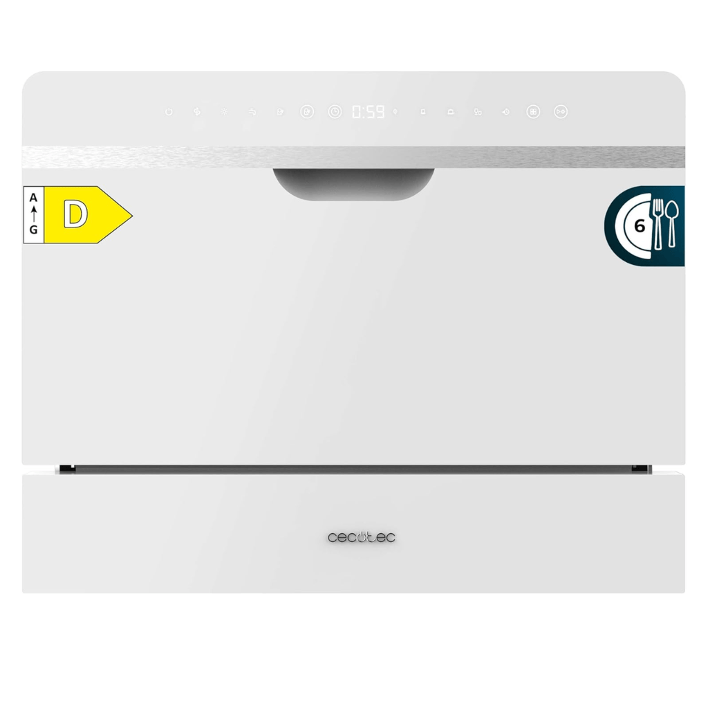 Cecotec Bolero Aguazero Semi-Integrated Compact Black Glass Dishwasher with 6 Place Settings - A01_EU01_100467