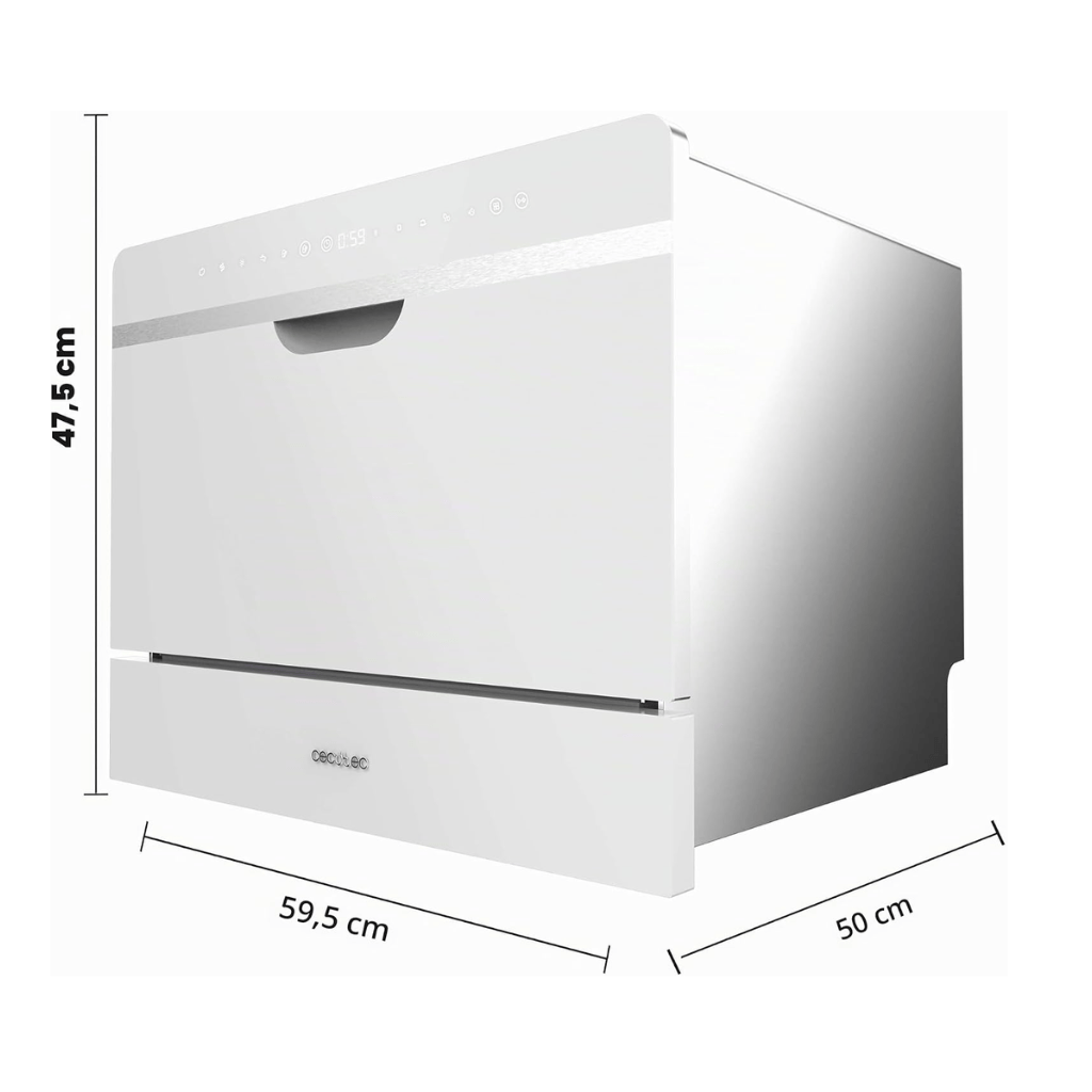 Cecotec Bolero Aguazero Semi-Integrated Compact Black Glass Dishwasher with 6 Place Settings - A01_EU01_100467