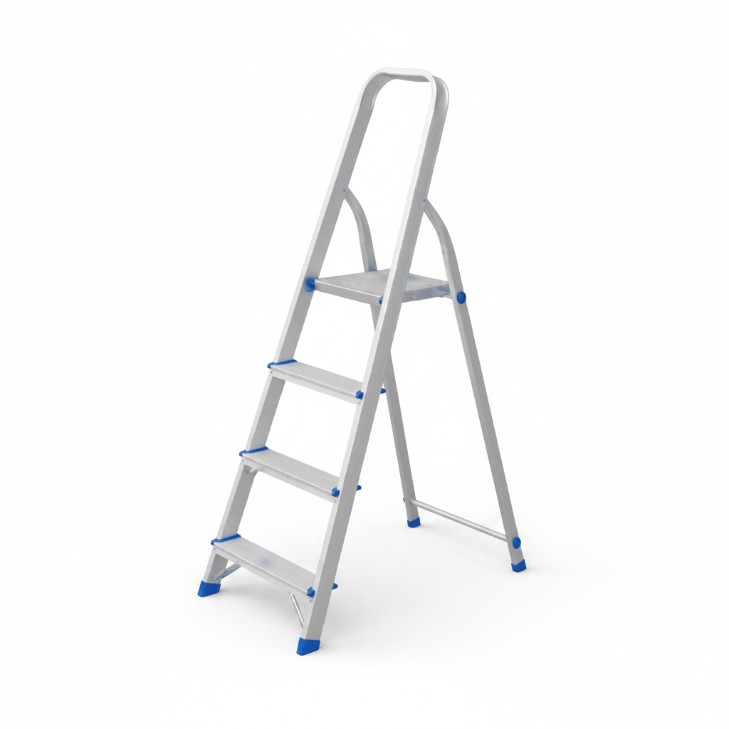 Wadfow 4-Step Aluminium Household Ladder with 120kg Max Load - WLD3H04