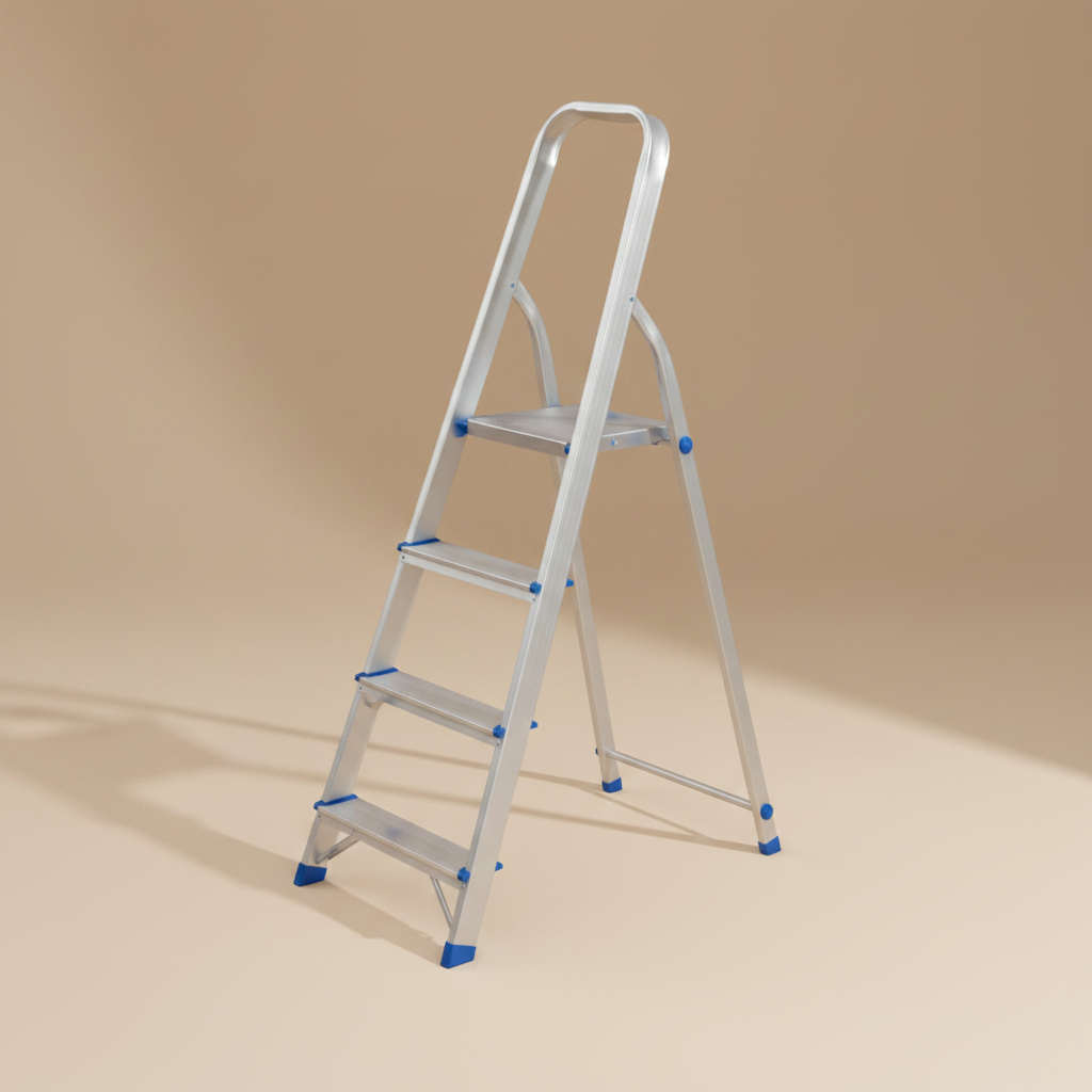 Wadfow 4-Step Aluminium Household Ladder with 120kg Max Load - WLD3H04