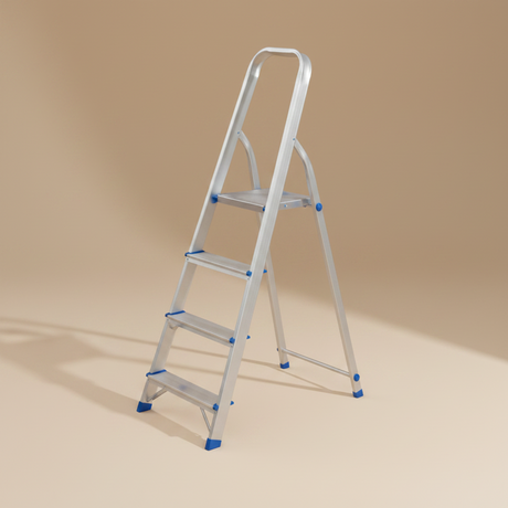 Wadfow 4-Step Aluminium Household Ladder with 120kg Max Load - WLD3H04