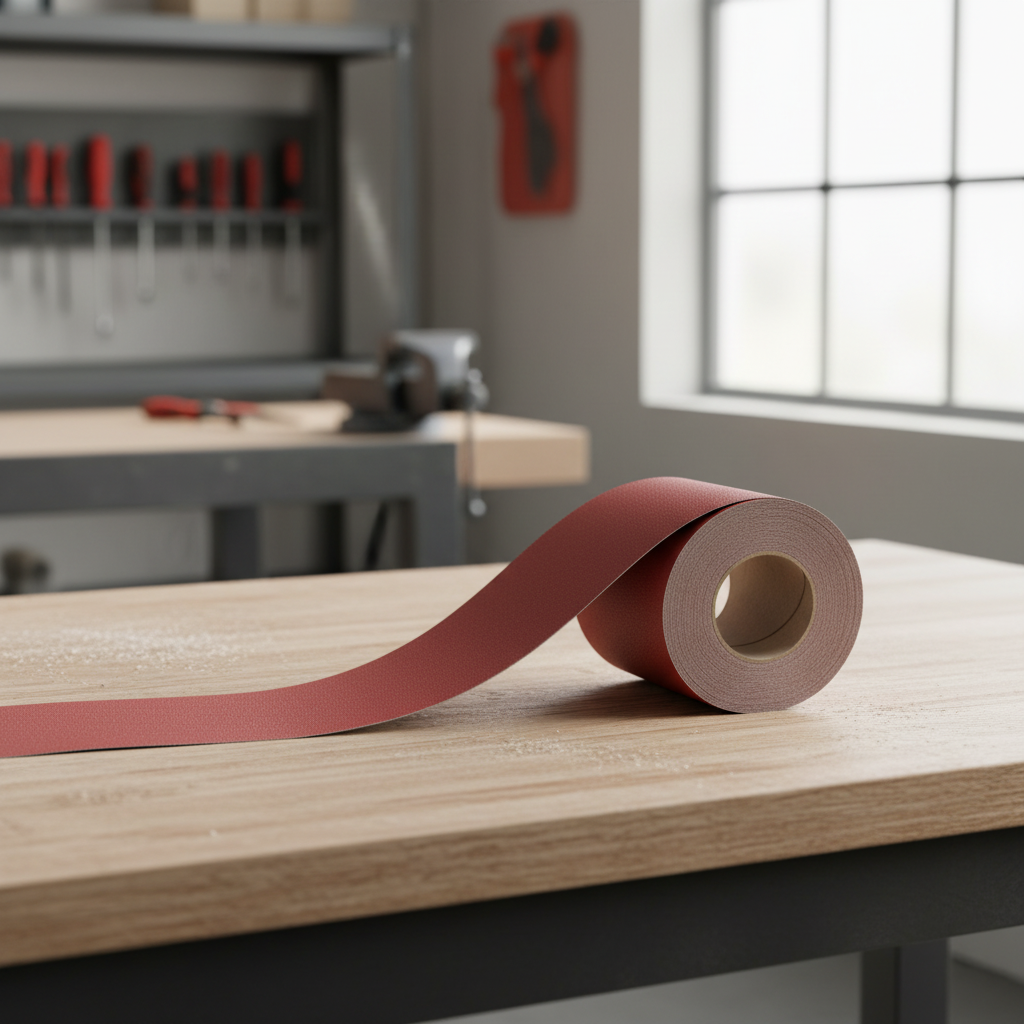 Sait 120mm × 50m Red Abrasive Sand Paper Roll P60 - P120 - SAITAC-RT-A-D