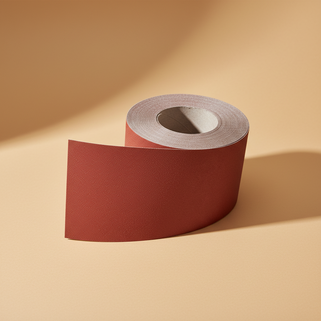 Sait 120mm × 50m Red Abrasive Sand Paper Roll P60 - P120 - SAITAC-RT-A-D