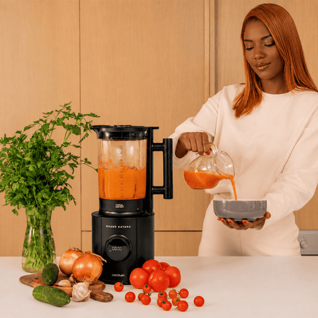 Cecotec Grand Katana Total Destroy 1.8L Jug Blender 1800W with Digital Control Screen | White & Black