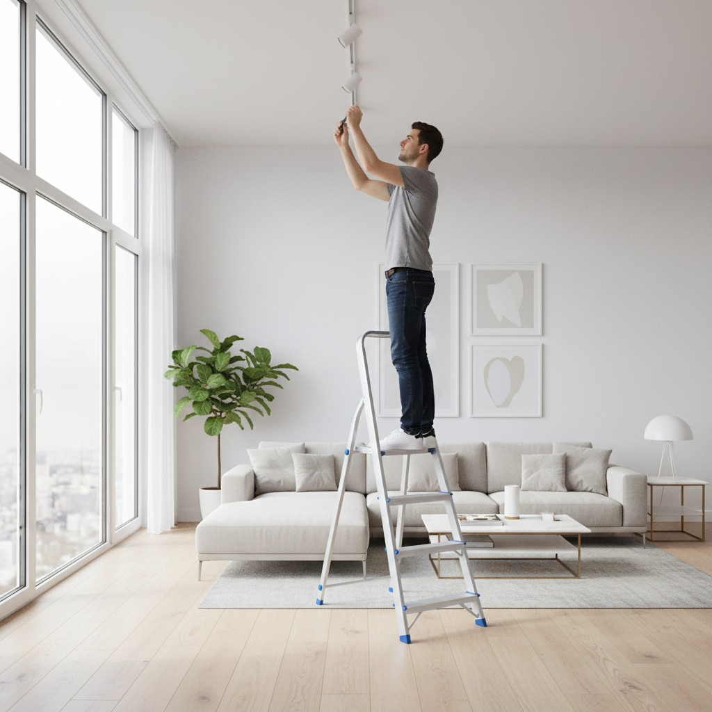 Wadfow 4-Step Aluminium Household Ladder with 120kg Max Load - WLD3H04