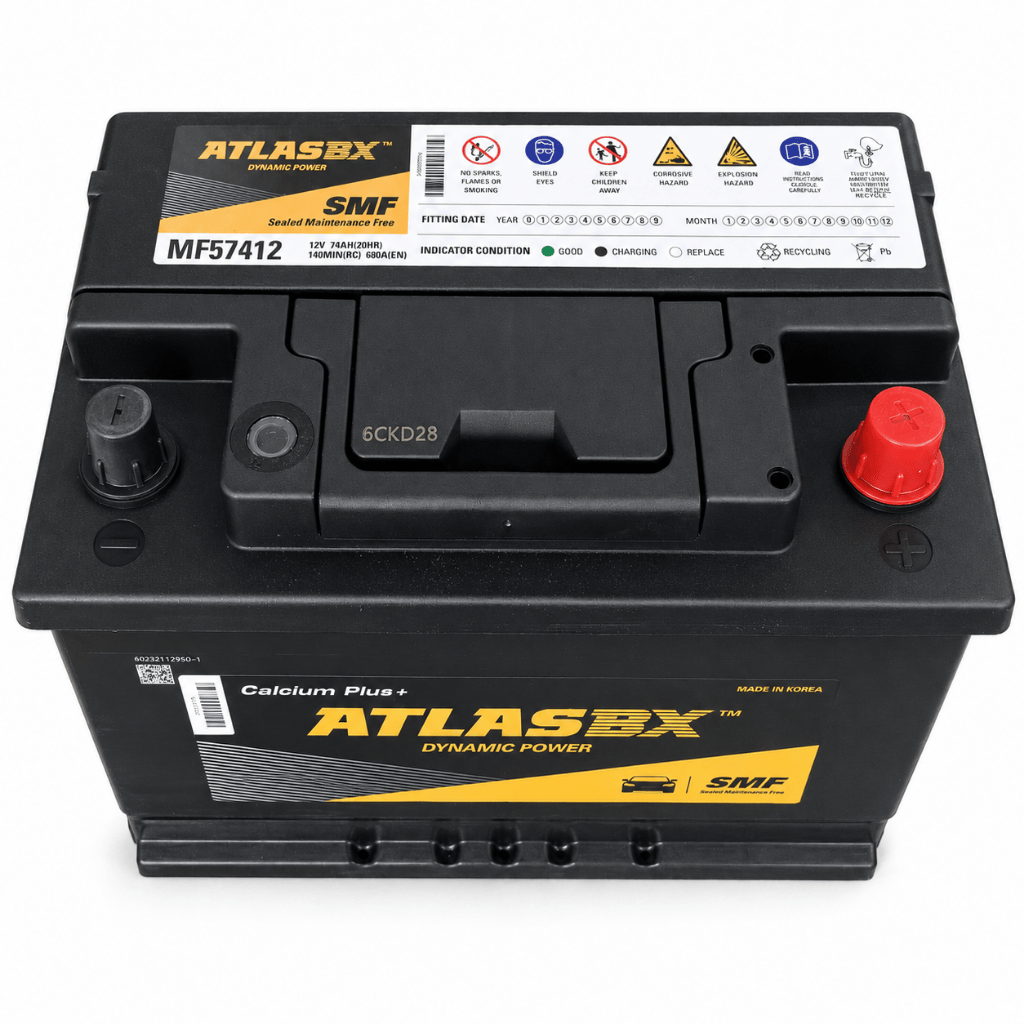 AtlasBX Calcium Plus+ 12V 74Ah 15-Plate Maintenance-Free Car Battery - MF57412
