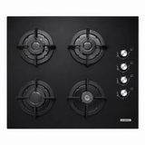 Luxell 60cm 4-Burner Built-In Glass Gas Hob with Gas Safety & Auto Ignition - C6-40BF