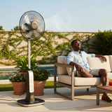Psychoteq 18" Solar Breeze Rechargeable Solar Fan 30,000mAh with Bluetooth Speaker, Remote Control & 20W Solar Panel - Music Version