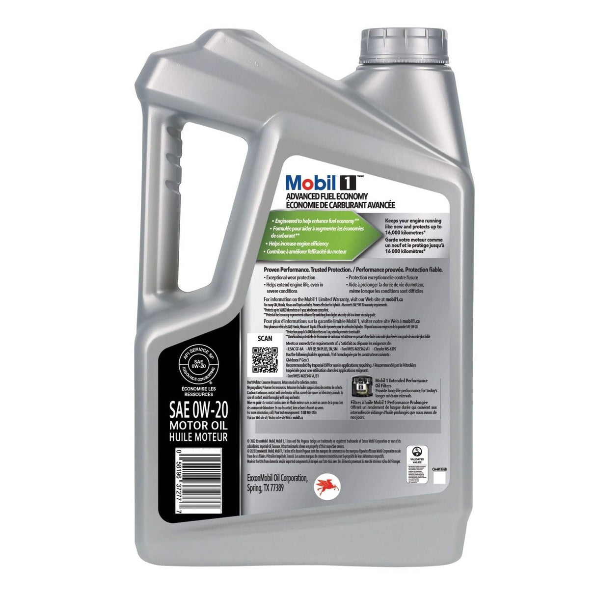 Mobil 1 Advanced Fuel Economy Full Synthetic Motor Oil 5 Quarts / 4.73L - 0W-20 Auto Supply Master