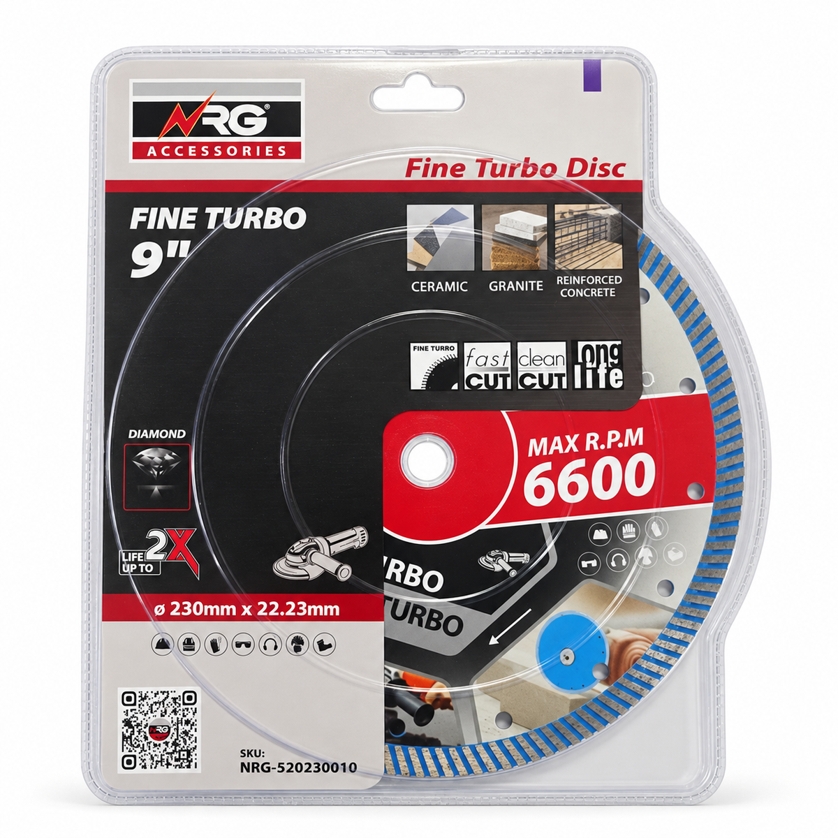 NRG 9"/230mm Fine-Turbo Diamond Cutting Disc - NSB-520230010