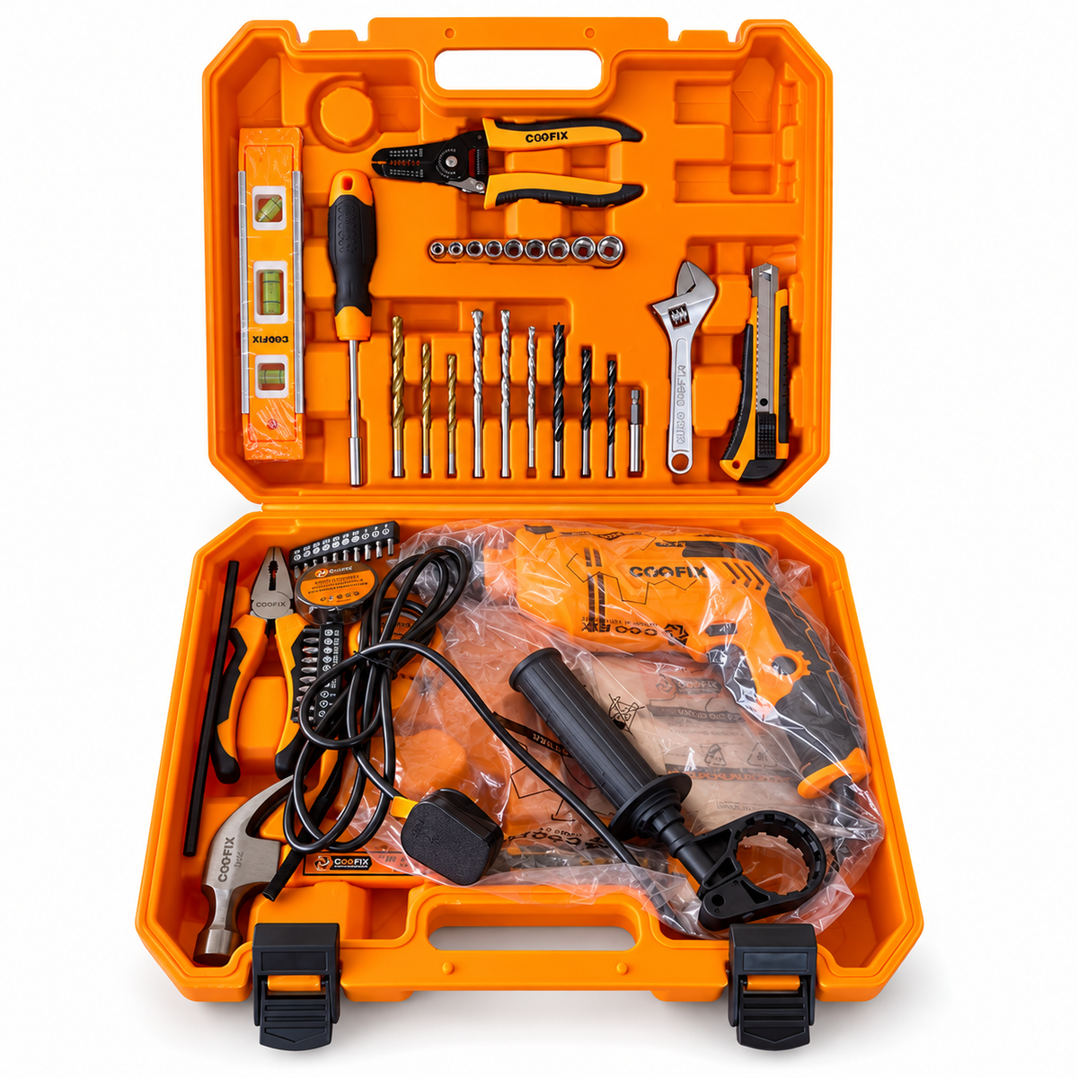 Coofix 114-Piece Tool Set with 710W Electric Impact Drill - 27351