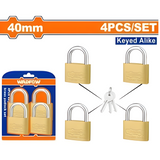 Wadfow 4Pcs Brass Padlock Set  - WPDT444
