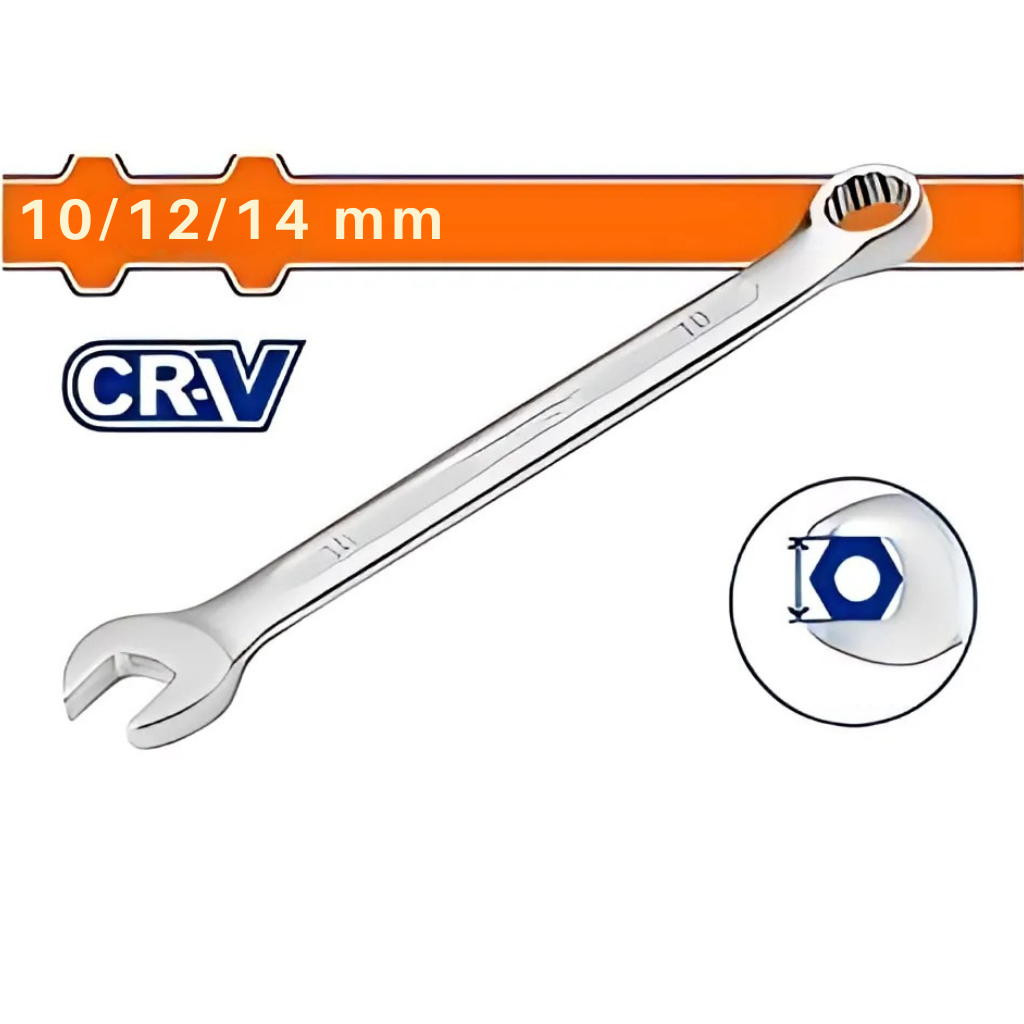 Wadfow Combination Spanners With Chrome Vanadium Steel