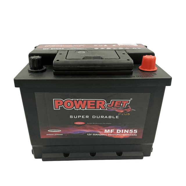 Powerjet 13 Plates 12V Car Battery 55Ah - DIN55 Auto SupplyMaster