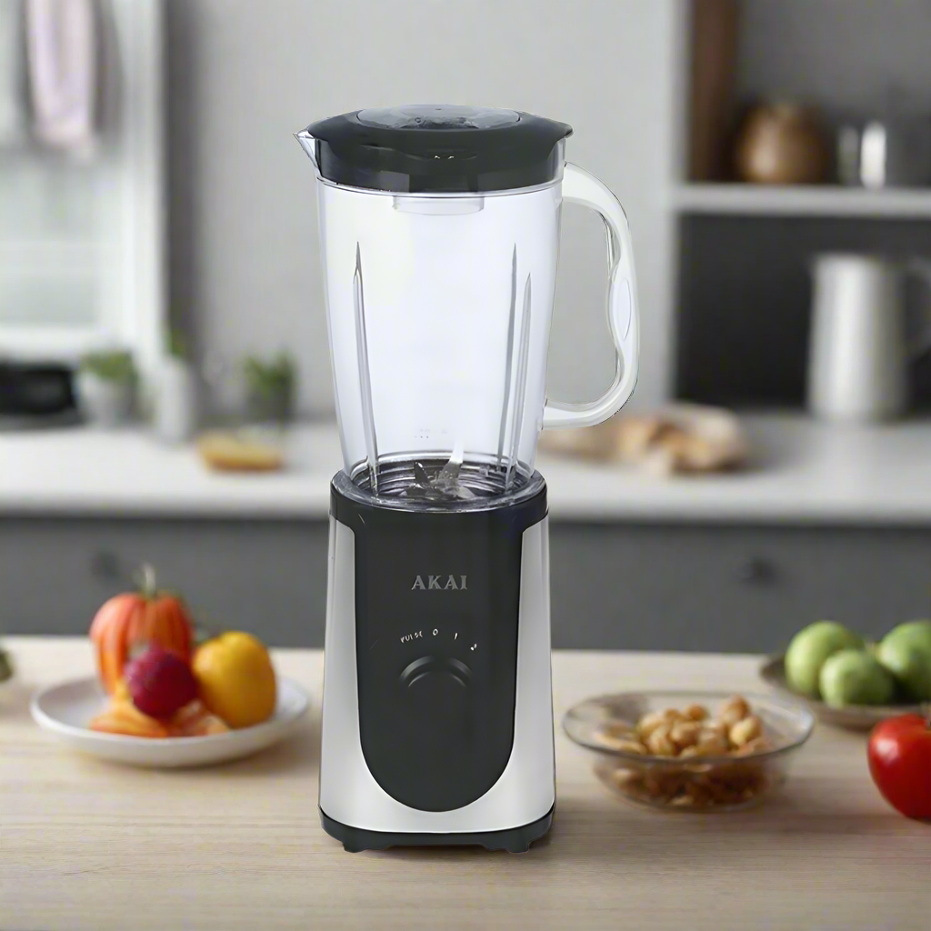 Akai 1.0L Black Stainless Steel Blender With Mill 350W - BD058A-103