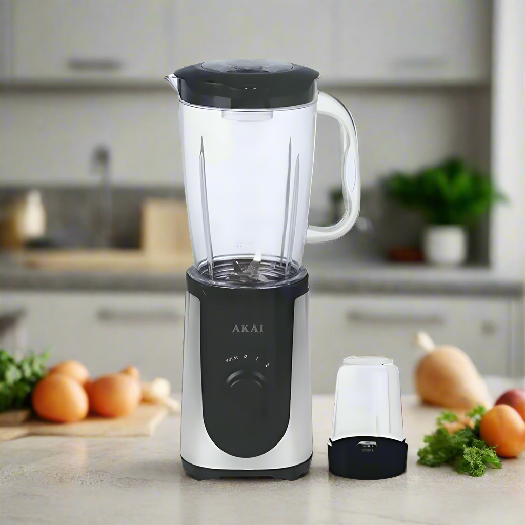 Akai 1.0L Black Stainless Steel Blender With Mill 350W - BD058A-103