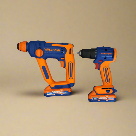 Wadfow Cordless 20V Drill 50Nm + 16mm Rotary Hammer + Two 1.5Ah Battery - WOS240681