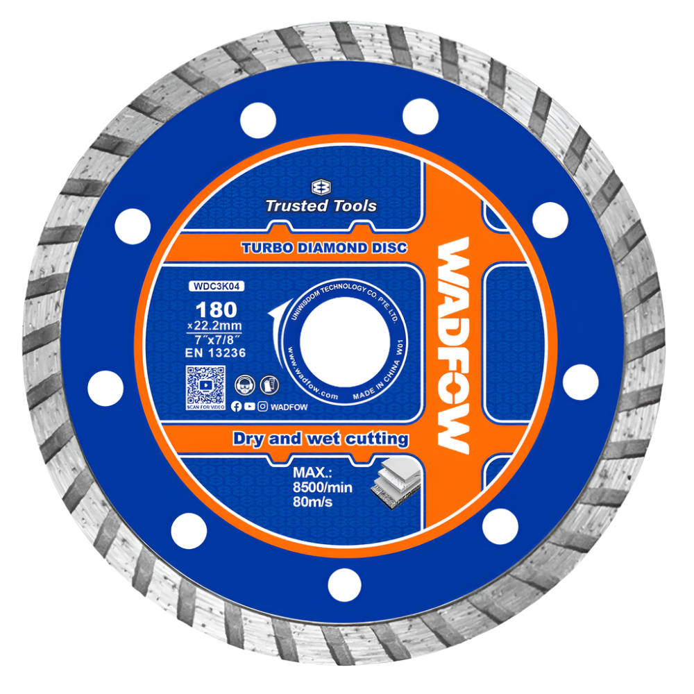 Wadfow 180x22.2mm Turbo Diamond Cutting Disc - WDC3K04