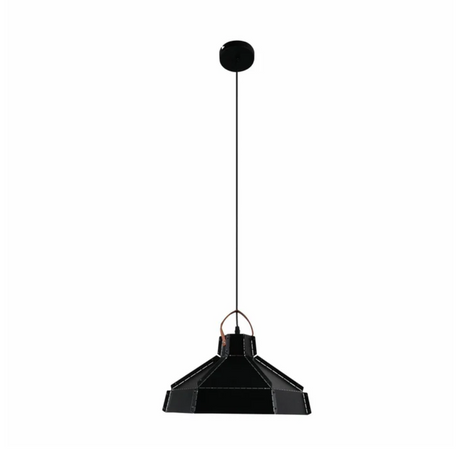 Esagono Black Midi Maxi Metal E27 Pendant Ceiling Light - 355mm/410mm
