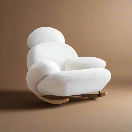 White Lamb Wool Designer Leisure Sofa