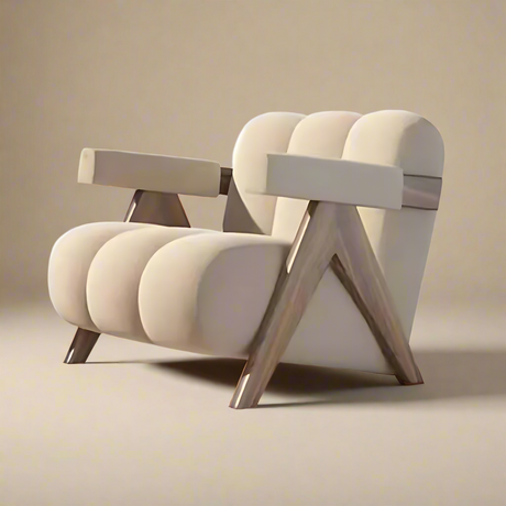 Off-White Modern Accent Chair