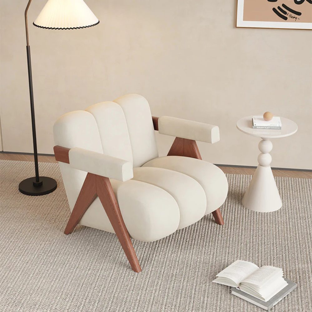 Off-White Modern Accent Chair