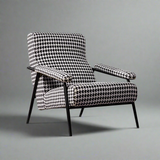 Black And White Fabric Accent Chair