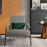 Black And White Fabric Accent Chair
