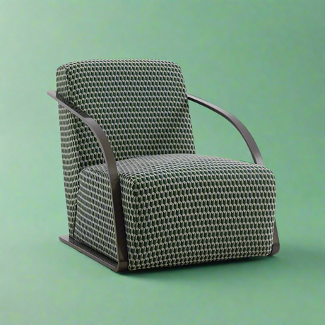 Green Houndstooth Modern Single Sofa Chair