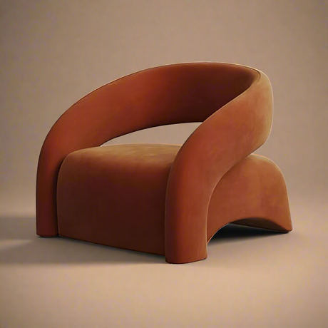 Brown Nordic Style With Armrest Single Sofa