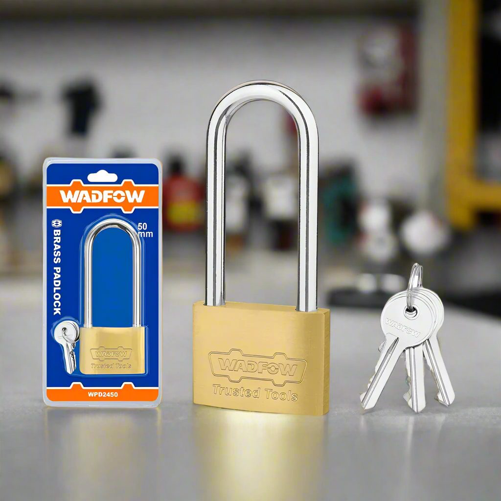 Wadfow 50mm Long Shackle Brass Padlock - WPD2450