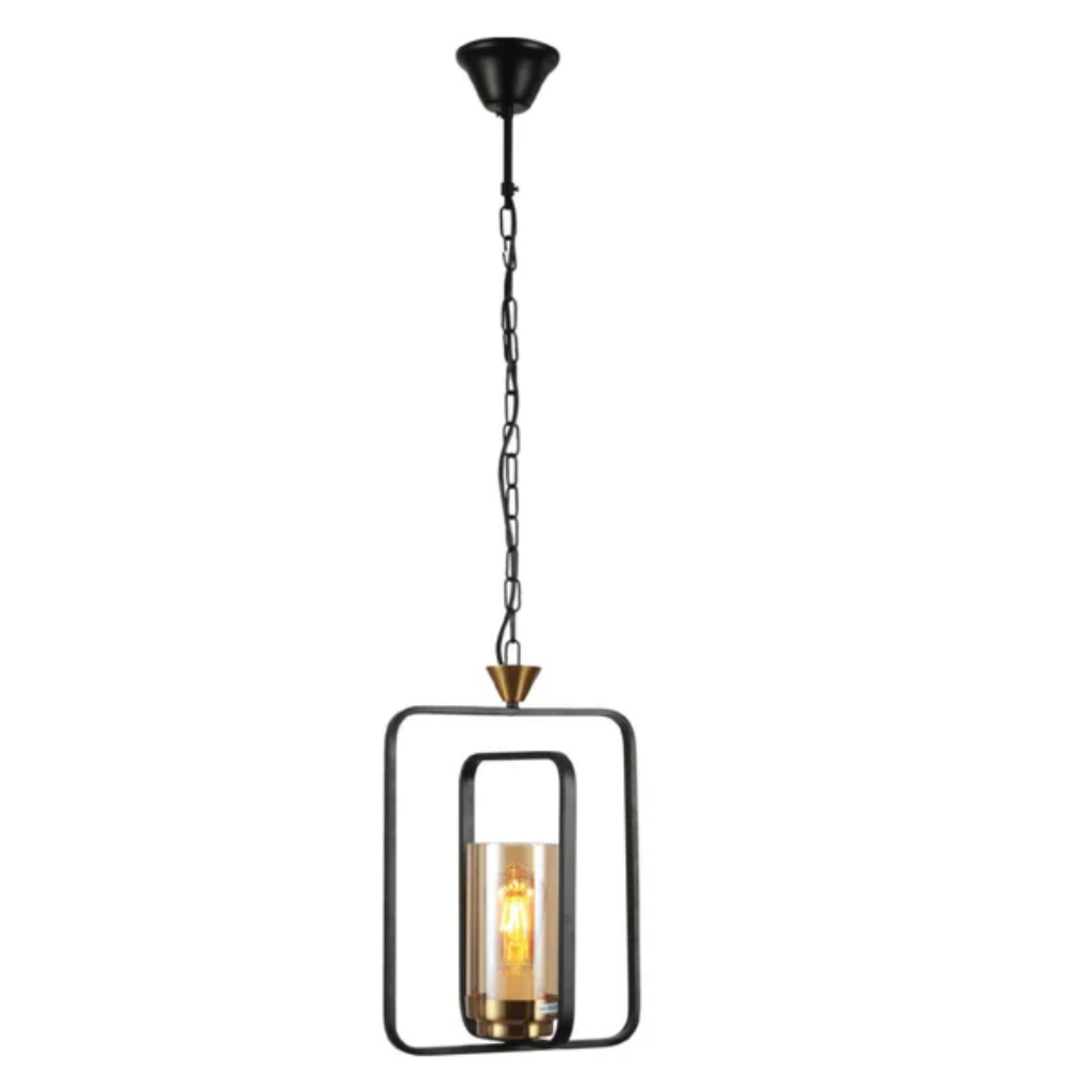 Black Amber Kitchen Island E27 Chandelier Pendant Ceiling Light - 1 Lamp