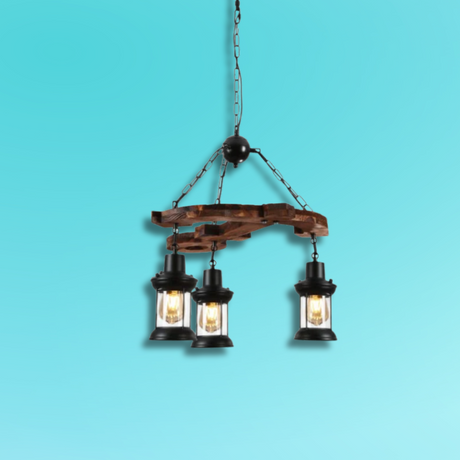 Farmhouse Wood Marine Anchor Nautical Kitchen Island Chandelier Ceiling Light