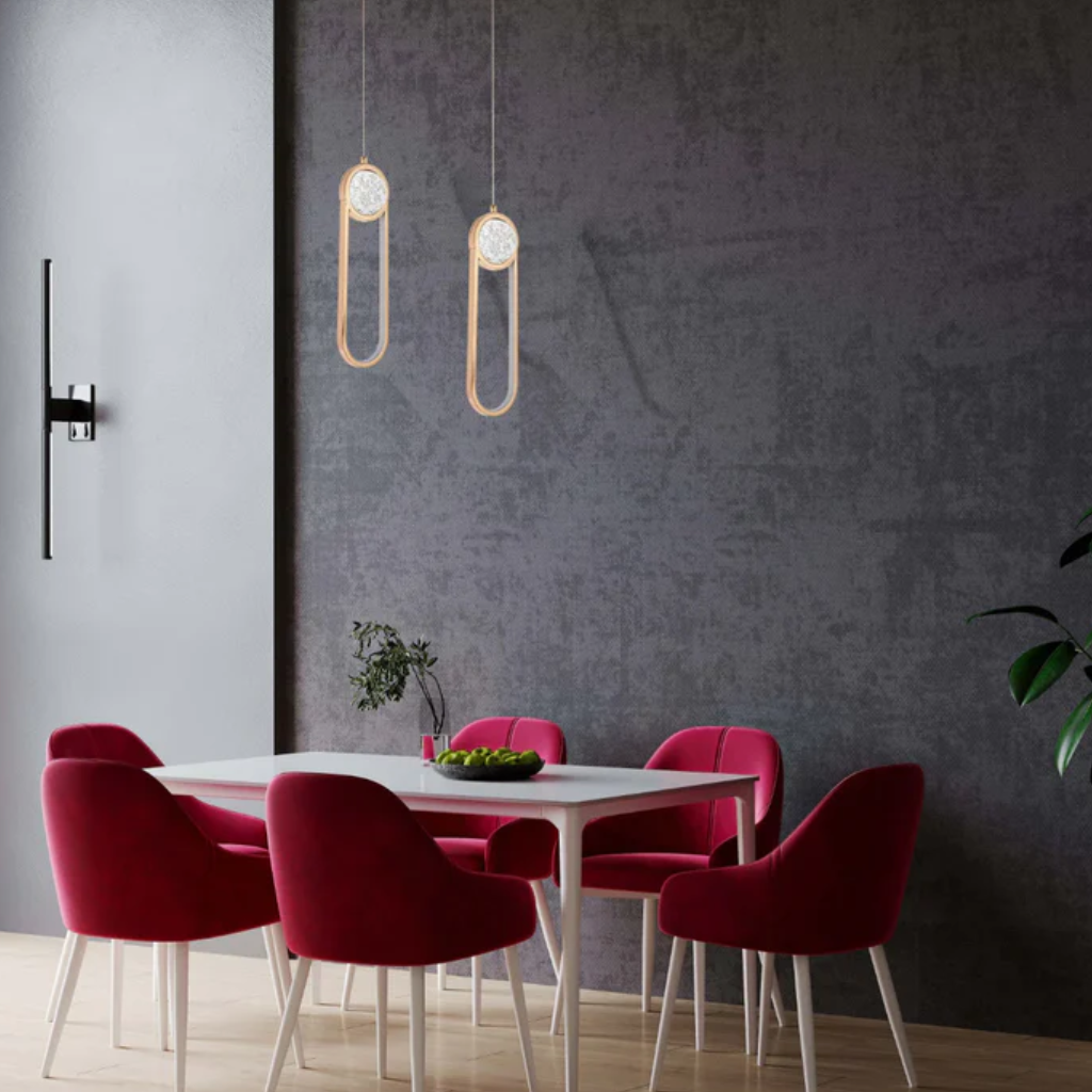 Farrah Moon Pearl Narrow or Wide LED Pendant Light Gold