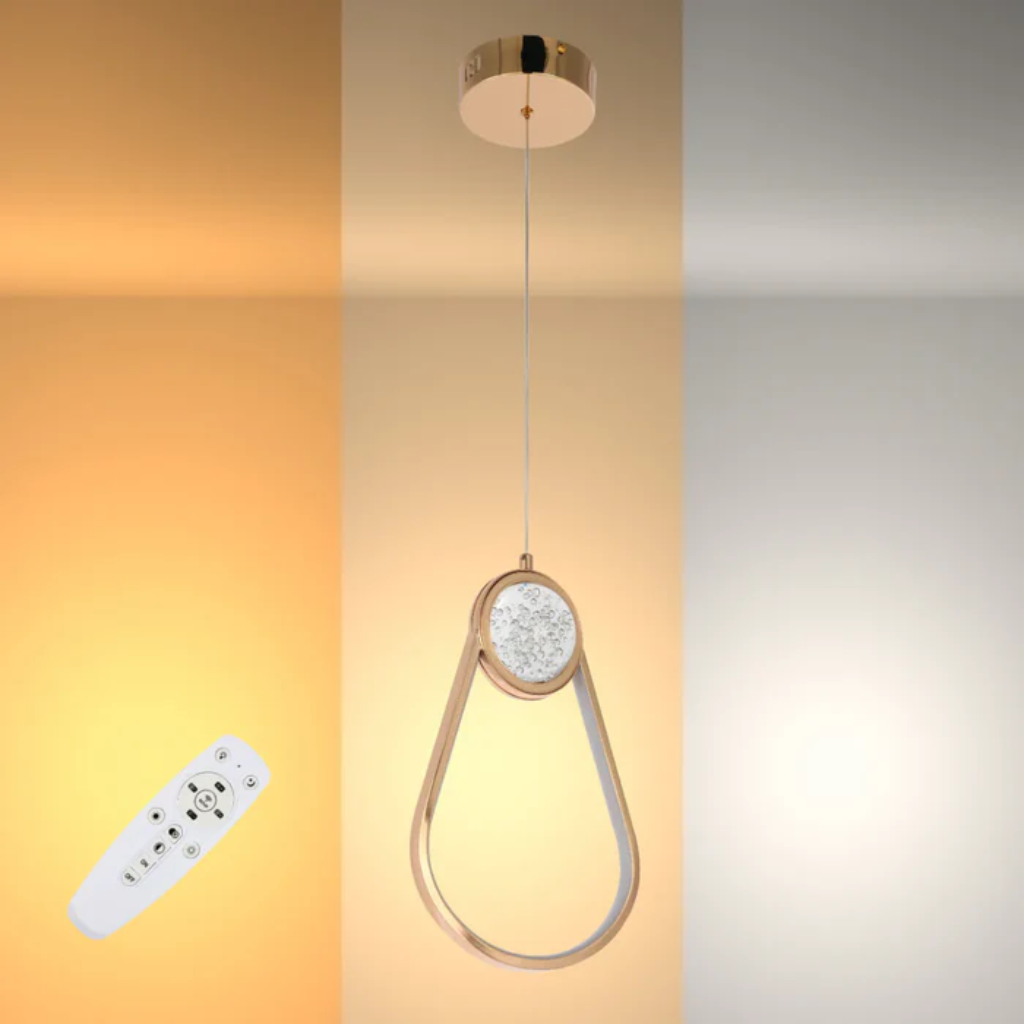 Farrah Moon Pearl Narrow or Wide LED Pendant Light Gold