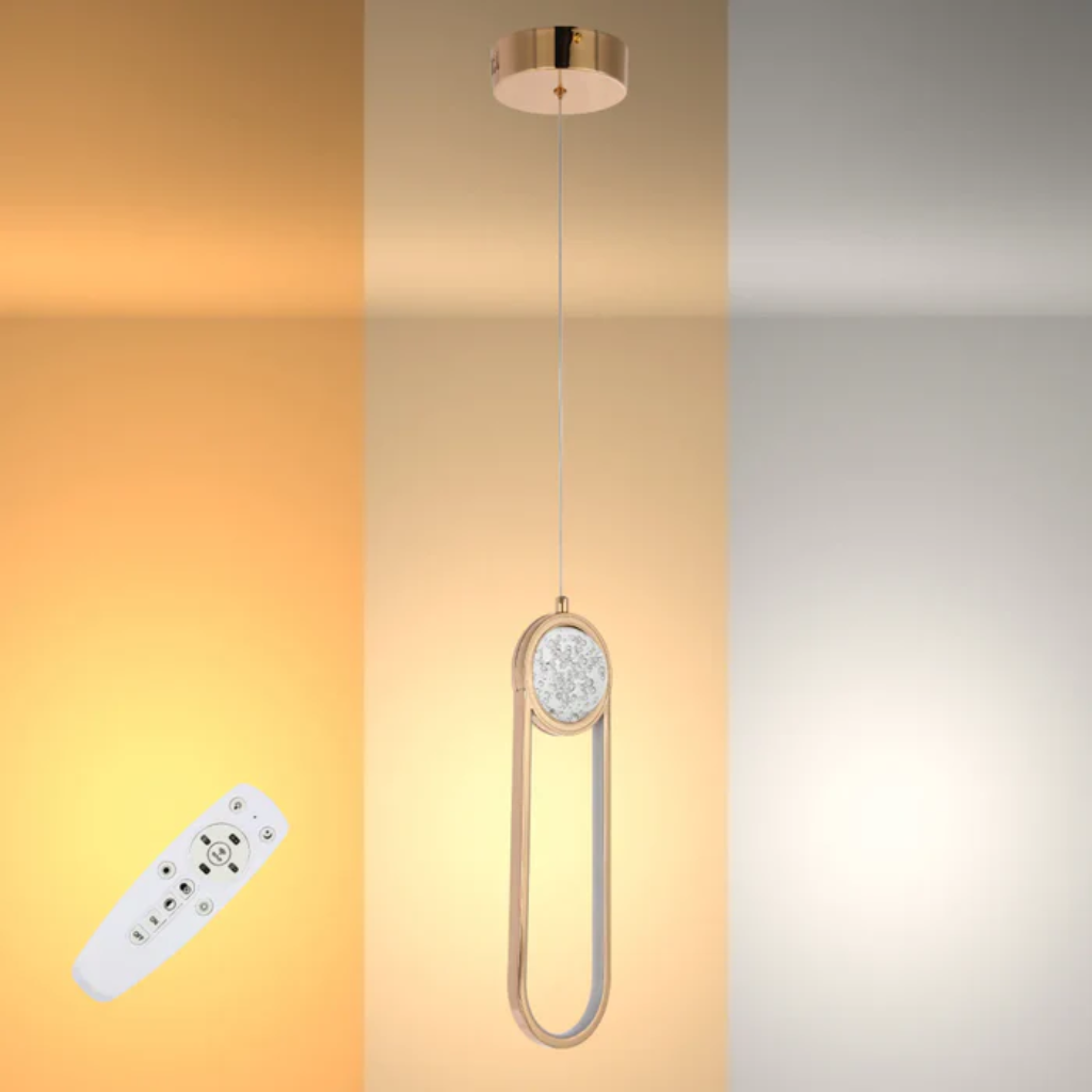 Farrah Moon Pearl Narrow or Wide LED Pendant Light Gold