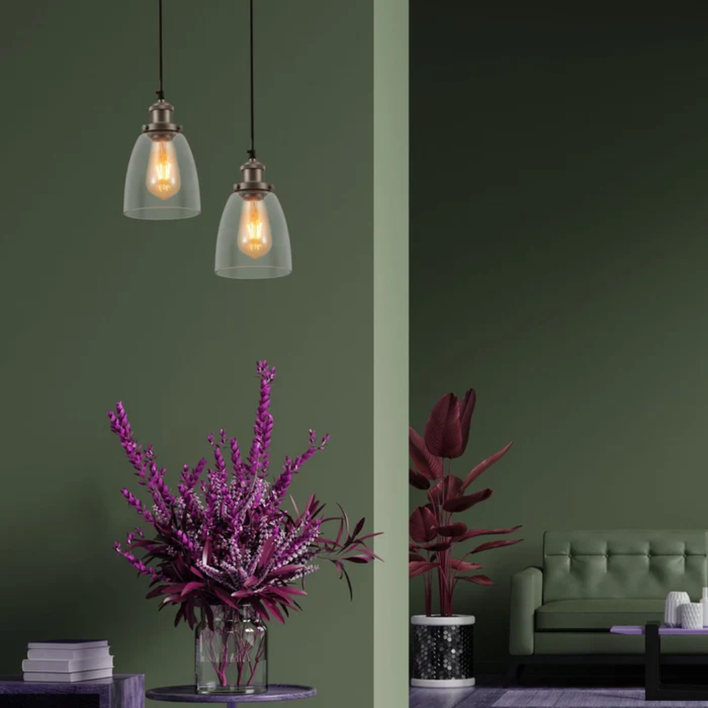 Hoxton Silver Metal Clear Glass Cone Dome Pendant Ceiling Light