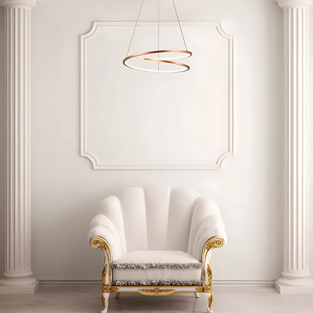 LED Double Loop-Infinity Gold Finishing 4000K Scandinavian Pendant Ceiling Light