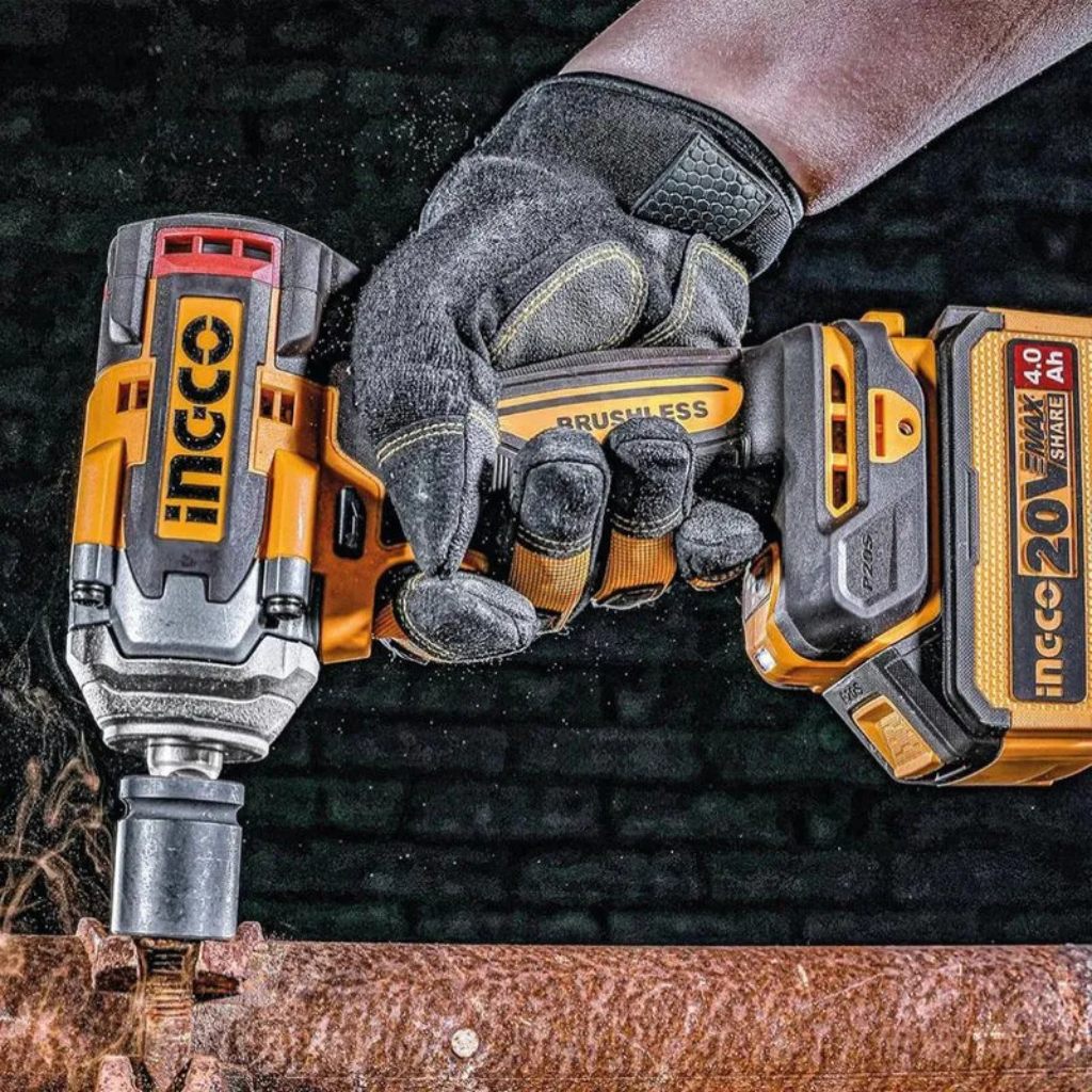 Ingco 20V Lithium-Ion Cordless Impact Wrench with Brushless Motor – CIWLI2040