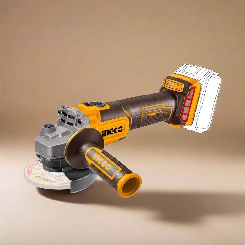Ingco 4.5" Lithium-Ion Cordless Angle Grinder with Brushless Motor – CAGLI211541