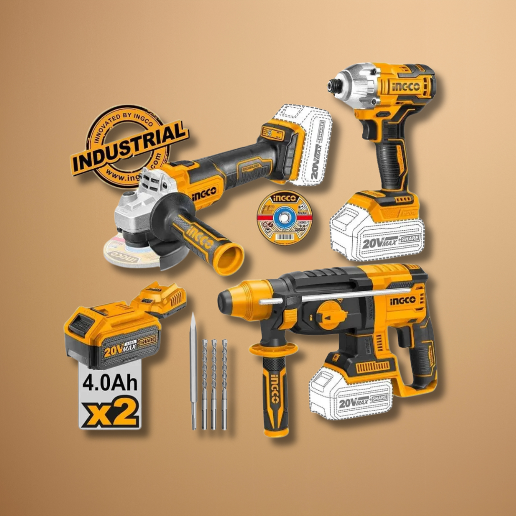 Ingco Brushless Lithium-Ion 3-Pieces Cordless Combo Kit 20V - COSLI230521