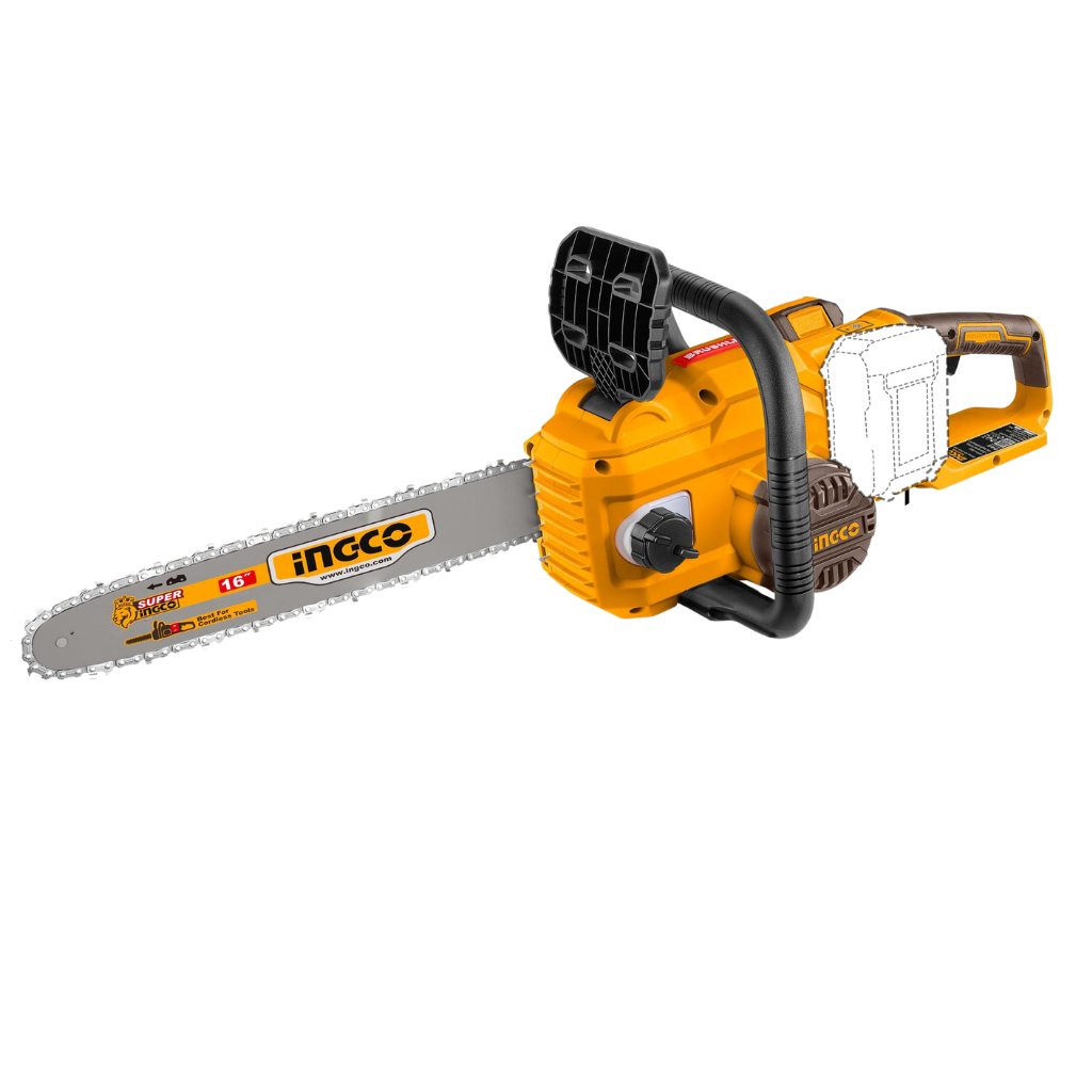Ingco 40V Brushless 16" Lithium-Ion Cordless Chain Saw with 14.5m/s Chain Speed – CGSLI40168