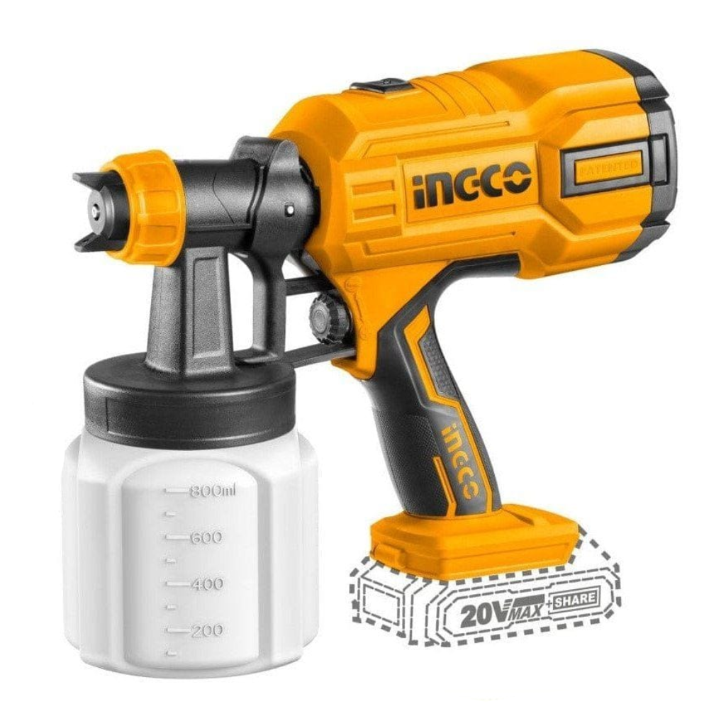 Ingco Lithium-Ion Cordless Spray Gun with 20V 2.0Ah Battery & Charger - CSGLI20406
