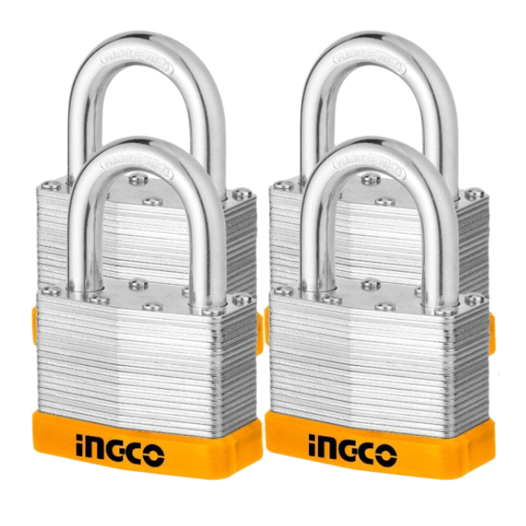 Ingco 4 Pieces 50mm Laminated Padlock - DLPK05004