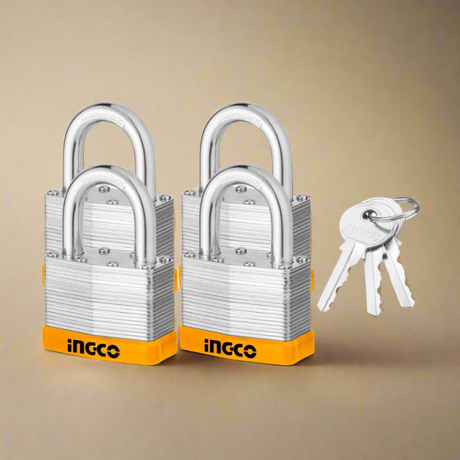 Ingco 4 Pieces 50mm Laminated Padlock - DLPK05004