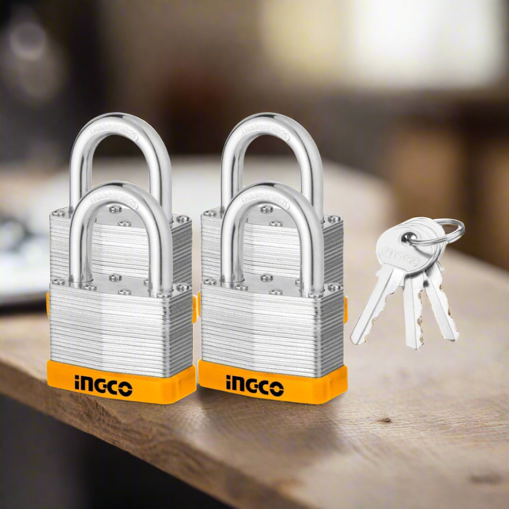 Ingco 4 Pieces 50mm Laminated Padlock - DLPK05004