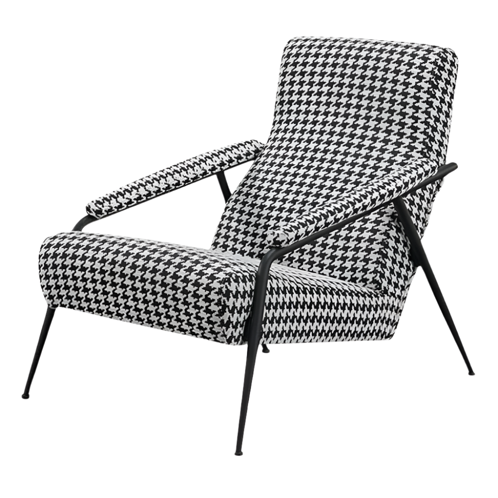 Black And White Fabric Accent Chair