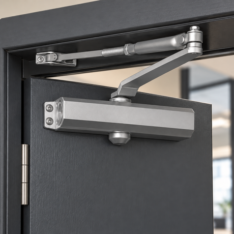 Irona Surface-Mounted Door Closer | Brown - White