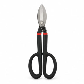 Alpro straight-pattern hand snip with silver blades and black red-accented handles on a white background