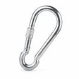Atlas galvanised steel screw-lock snap hook with knurled locking sleeve on a white background